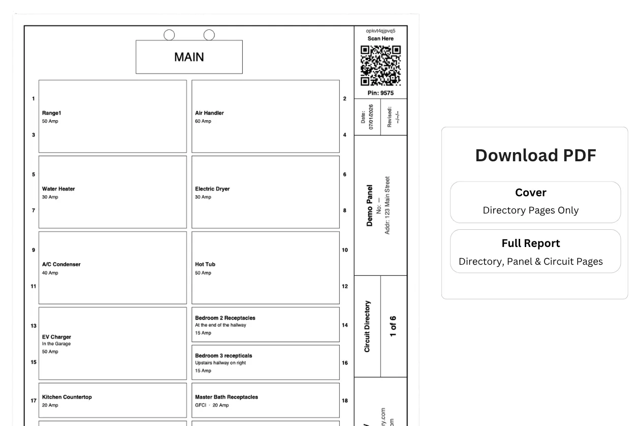 Exporting and printing a custom circuit directory schedule